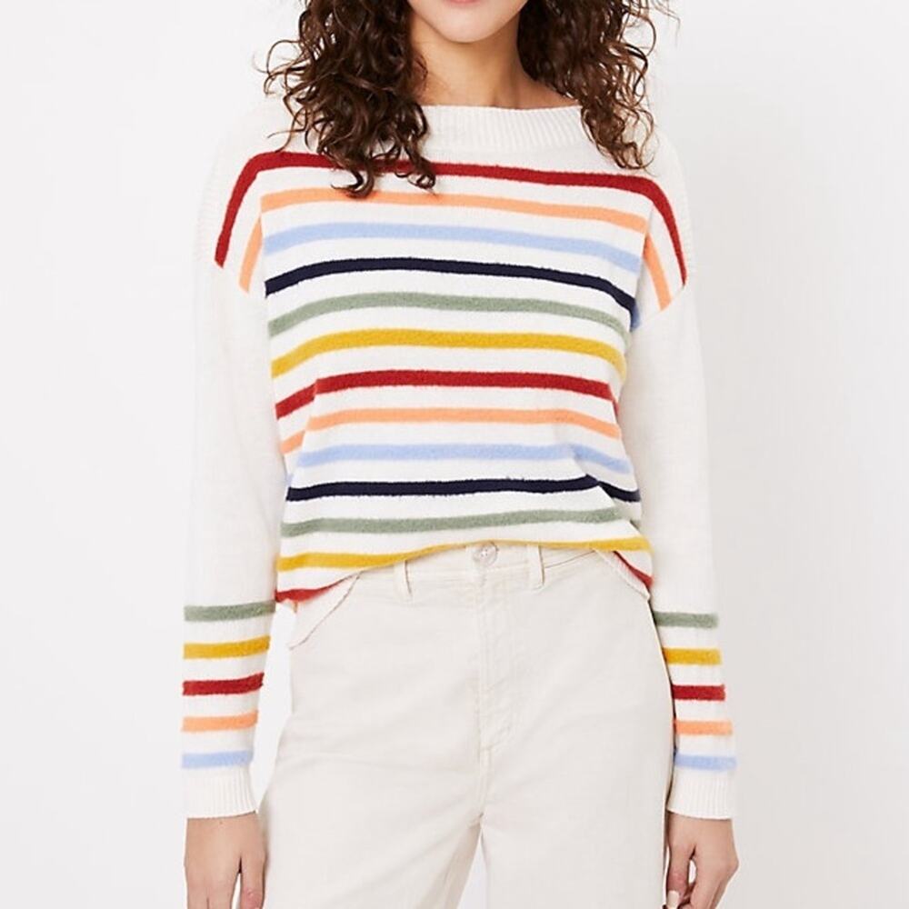 Loft Fuzzy Striped Sweater Women’s Size XS - Picture 9 of 9